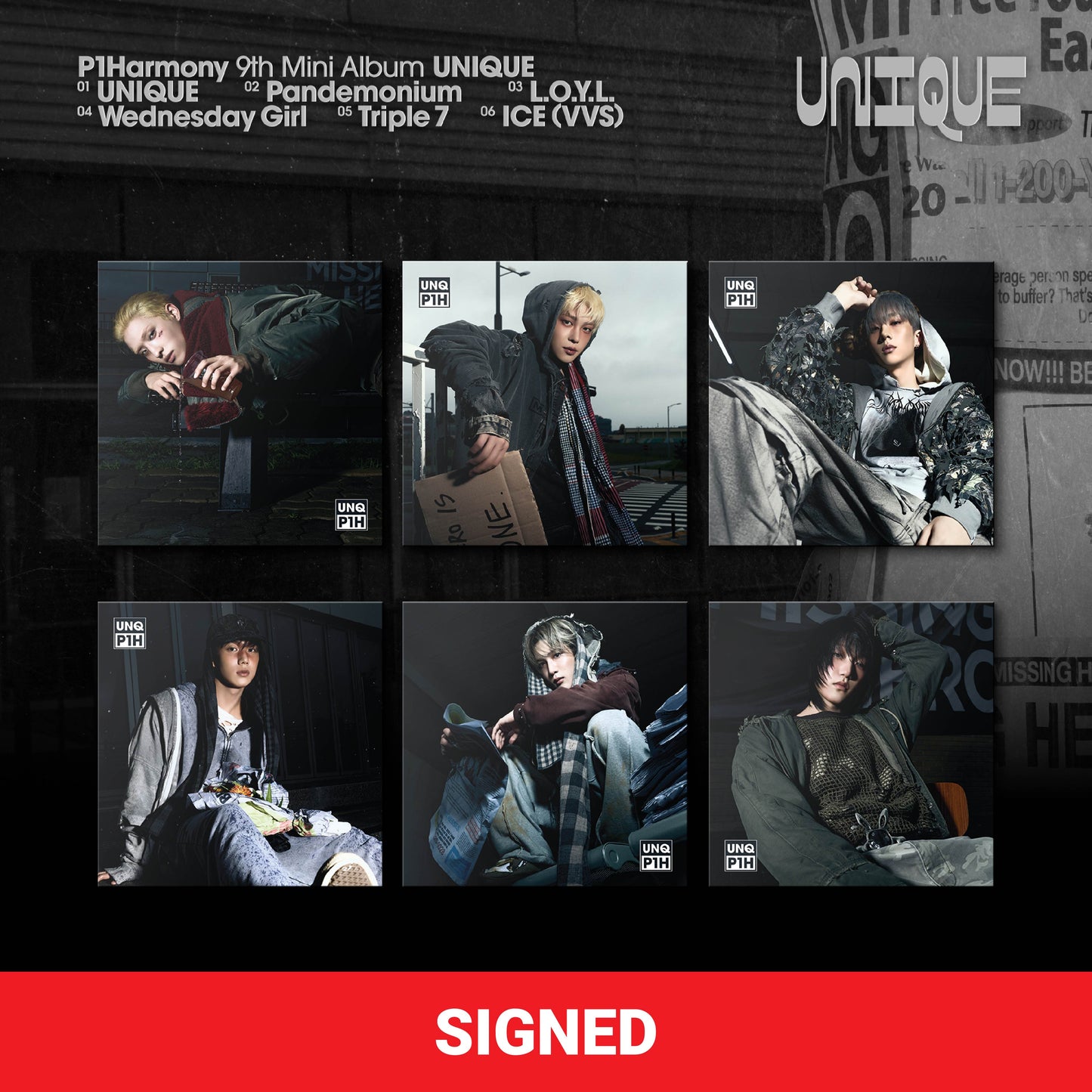 Promotional image of a music album with multiple cover designs and 'SIGNED' text at the bottom.